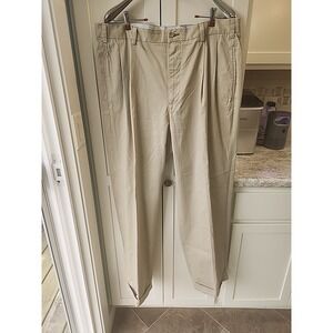 Tommy Hilfiger‎ Mens Chino Pants Beige Straight Leg Zipper Fly Size 38x32 Cotton